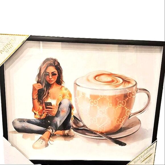 Instinct Style Sipping On Gucci Style Framed Wall Decor - Picture 3 of 7